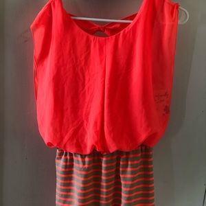Women’s orange striped mini dress